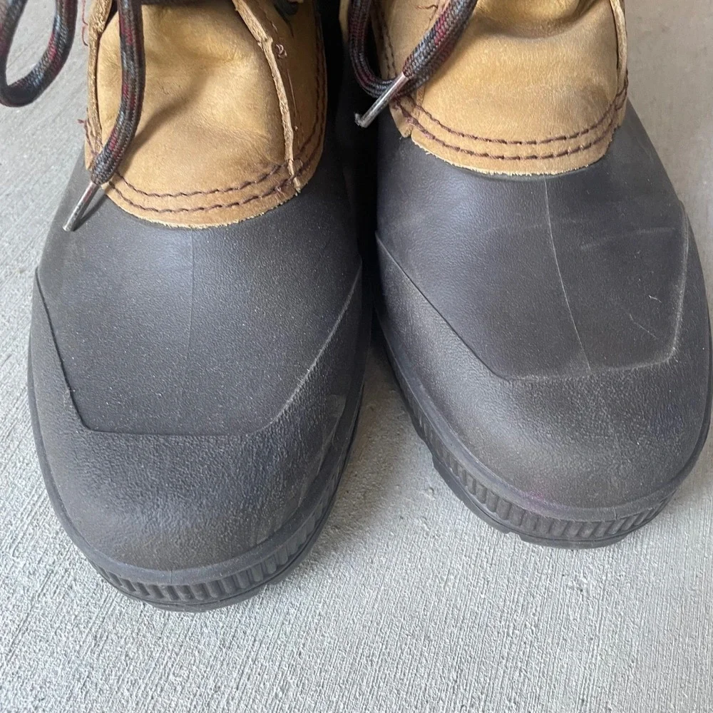 Sorel Badger Boots Winter Snow Duck Womens‎ 10 Tan Black Brown Fleece Lined